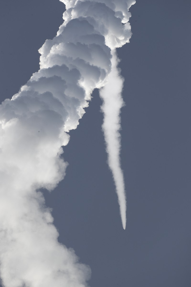This photo provided by NASA, a United Launch Alliance Atlas V rocket launches at Space Launch Complex 41 at the Cape Canaveral Air Force Station, Thursday, July 30, 2020, in Cape Canaveral, Fla. NASA's Perseverance blasted off  atop an Atlas V rocket Thursday morning. It's the first step in an ambitious project to bring the first Martian rock samples back to Earth to be analyzed for evidence of ancient life.  (Joel Kowsky/NASA via AP)