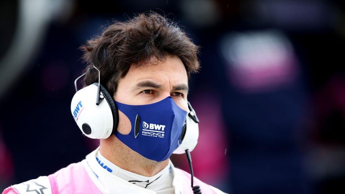 BUDAPEST, HUNGARY - JULY 17: Sergio Perez of Mexico and Racing Point looks on during practice for the F1 Grand Prix of Hungary at Hungaroring on July 17, 2020 in Budapest, Hungary. (Photo by Peter Fox/Getty Images)