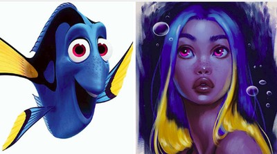 Cantik! Karakter Hewan Disney Berubah Wujud Jadi Wanita