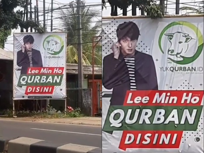 Penjual Hewan Qurban Pasang Spanduk Lee Min Ho Qurban di Sini