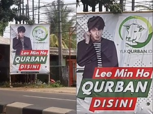 Viral! Penjual Hewan Kurban Pasang Spanduk Lee Min Ho Qurban di Sini