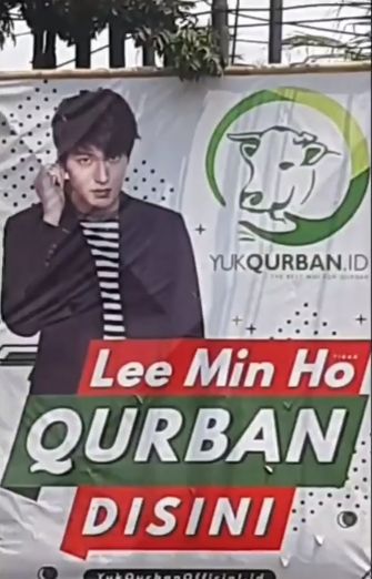 Penjual Hewan Qurban Pasang Spanduk 'Lee Min Ho Qurban di Sini'