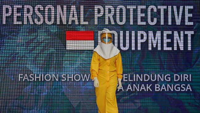 Peragaan yang ditampilkan dilakukan secara virtual. ANTARA FOTO/Andreas Fitri Atmoko.