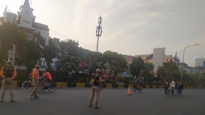 Kawasan Pesepeda di Jl Gajah Mada-Hayam Wuruk DKI Ramai Dikunjungi Warga