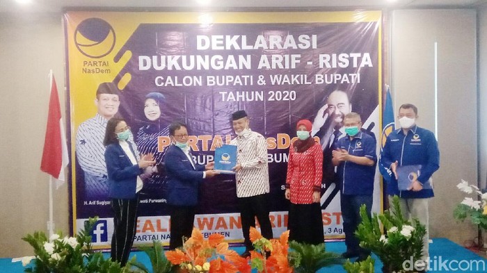 Deklarasi Partai NasDem Kebumen untuk pasangan Arif-Rista di Pilkada Kebumen 2020, Senin (3/8/2020).