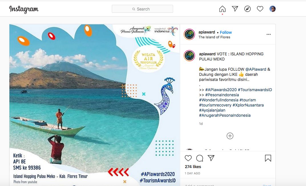 Foto APIAward yang menggunakan foto travel blogger