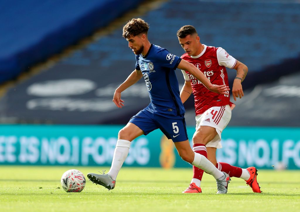 LONDON, ENGLAND - JULY 26:  Granit Xhaka of Arsenal signals during the Premier League match between Arsenal FC and Watford FC at Emirates Stadium on July 26, 2020 in London, England. Football Stadiums around Europe remain empty due to the Coronavirus Pandemic as Government social distancing laws prohibit fans inside venues resulting in all fixtures being played behind closed doors. (Photo by Rui Vieira/Pool via Getty Images)