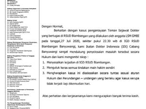 IDI Kutuk Aksi Pengeroyokan Oknum LSM Terhadap Dokter RSUD Blambangan