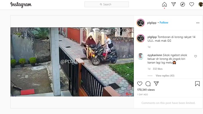 Pengendara motor tabrakan di persimpangan gang jalan