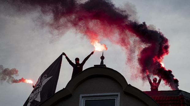 Protes di Berlin. (AP/Fabian Sommer)