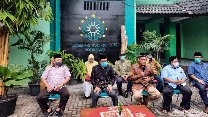 Pihak Universitas Nahdlatul Ulama (UNU) Yogyakarta jumpa pers soal kasus pelecehan seksual berkedok riset swinger, Selasa (4/8/2020).
