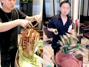 Keriting Rambut di Salon Ini Pakai Pare, Kacang dan Jagung