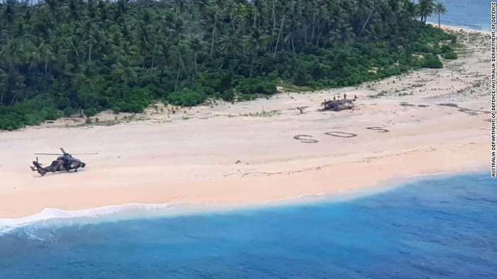 Tentara Terdampar di Pulau Pasifik Selamat Berkat Tanda SOS