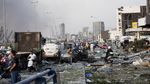 Deretan Mobil yang Rusak Akibat Ledakan di Lebanon
