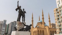Kalau ini, Monumen Martyr yang dibuat oleh seniman berkebangsaan Italia bernama Marino Mazzacurati. Monumen ini dibangun untuk mengenang pengorbanan mereka yang mati dieksekusi pada tahun 1916. (Getty Images/AhmadSabra)