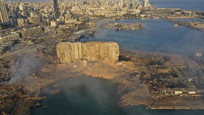 Lokasi Ledakan Lebanon Dilihat dari Atas