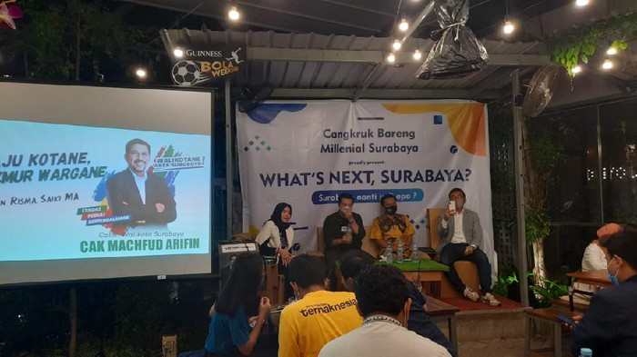 Tim Machfud Arifin Cangkruk Bareng Milenial, Inginkan Startup Lebih Diperhatikan di Surabaya