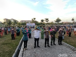 Semarak Gerakan Jatim Bermasker di Kota Kediri