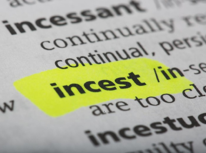 Ilustrasi Inses Incest Word incest printed and defined in the English dictionary