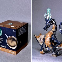 Sekotak kopik bubuk Starbucks diubah Harukiru menjadi sebuah miniatur naga yang menakjubkan. (Foto: Instagram/@kharukik97)