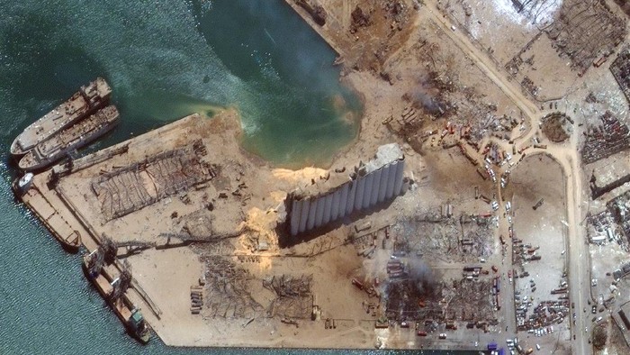 ledakan lebanon dari satelit