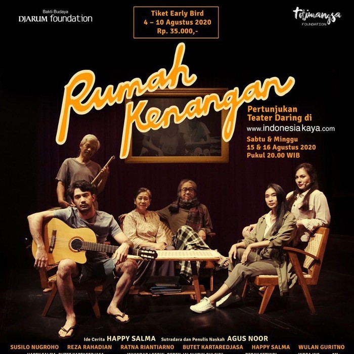 Pertunjukan Teater Daring Rumah Kenangan Digelar 15-16 Agustus 2020