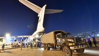 Rusia juga mengirim lima paket bantuan ke Beirut setelah ledakan di pelabuhan ibukota Lebanon. AP Photo/Ministry of Emergency Situations press service via AP  