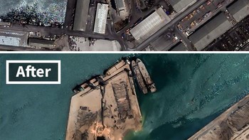 European Space Imaging telah merilis beberapa gambar satelit tentang keadaan sebelum dan sesudah ledakan, yang menunjukkan seberapa besar kerusakan yang disebabkan ledakan tersebut di sekitarnya. Foto: European Space Imaging via Bored Panda