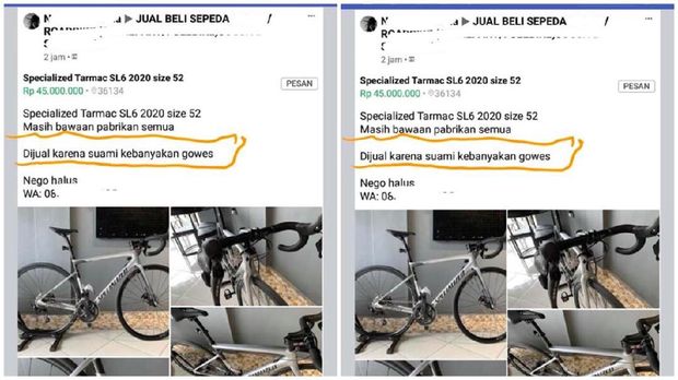 Viral sepeda dijual istri