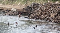 Penyusutan debit air Sungai Ciliwung tersebut karena memasuki masa kemarau 2020 yang menurut BMKG akan mencapai puncaknya pada Agustus.
