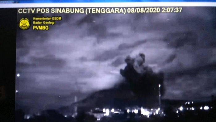Erupsi Gunung Sinabung 8 Agustus 2020