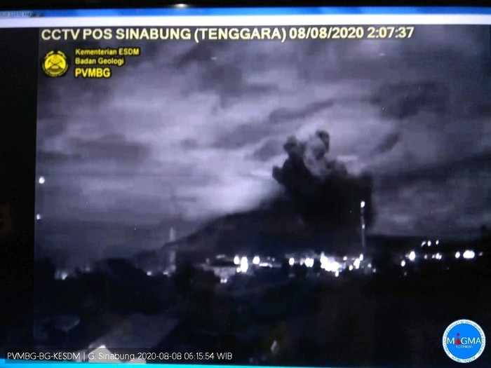 Erupsi Gunung Sinabung 8 Agustus 2020