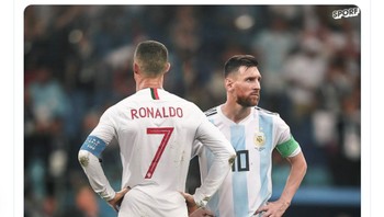 Baik Ronaldo dan Messi menggul seluruh tim di pundaknya karena para pelatihnya kurang becus. Setidaknya begitu pendapat netizen ini. Foto: Twitter