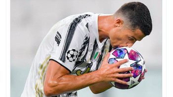 Semalam Ronaldo mencetak 2 gol buat Juventus. Kabarnya dia total telah mencetal 1,5% dari seluruh gol di Liga Champion. Foto: Twitter