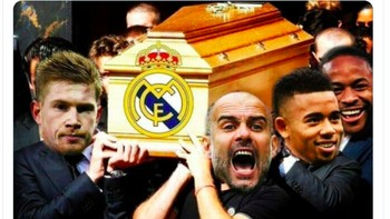 Meme kekalahan Madrid juga bertebaran. Foto: Twitter