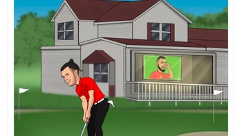 Tapi Bale tetap asyik main golf sementara para rekan setimnya menangis. Foto: Twitter