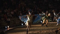 Teater Yunani kuno ini menayangkan pertunjukkan komedi karya Aristophanes yang berjudul The Birds.