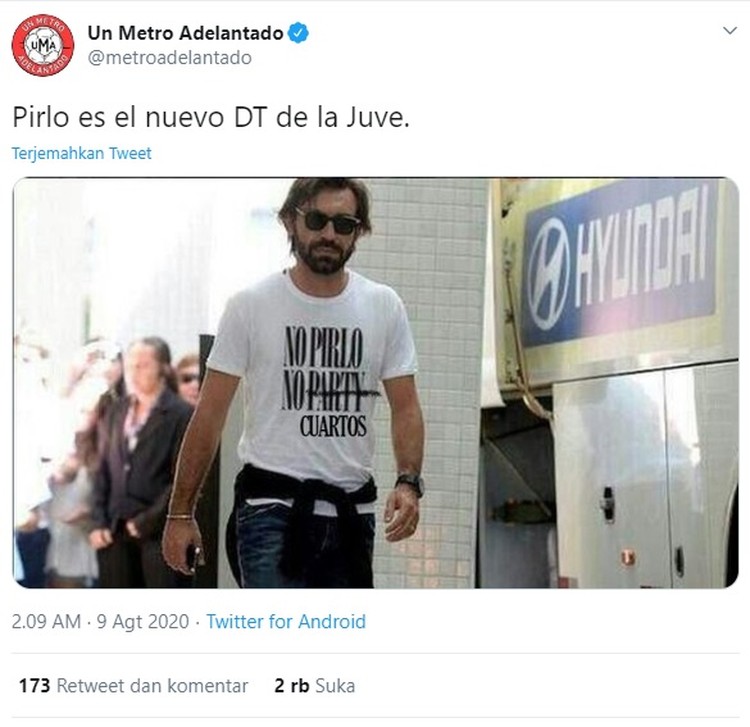 Andrea Pirlo Usai Juventus menunjuk pelatih baru menggantikan Maurizio Sarri, meme Andrea Pirlo langsung bermunculan di media sosial.