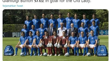 Skuad Timnas Italia yang meraih Piala Dunia 2006, rata-rata sudah jadi pelatih. Tapi, Buffon masih tetap aktif jadi aktif bermain. Foto: Istimewa