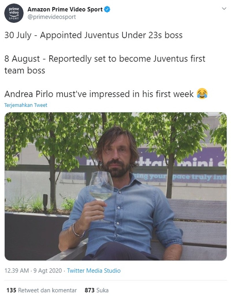 Usai Juventus menunjuk pelatih baru menggantikan Maurizio Sarri, meme Andrea Pirlo langsung bermunculan di media sosial.