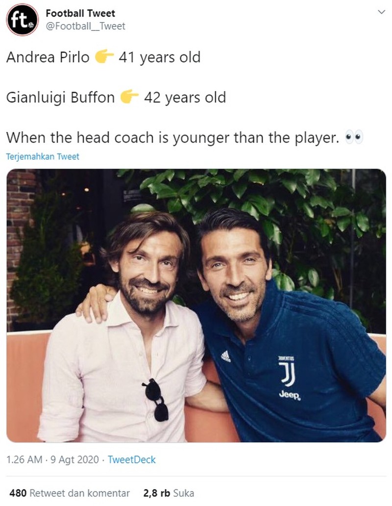 Usai Juventus menunjuk pelatih baru menggantikan Maurizio Sarri, meme Andrea Pirlo langsung bermunculan di media sosial.