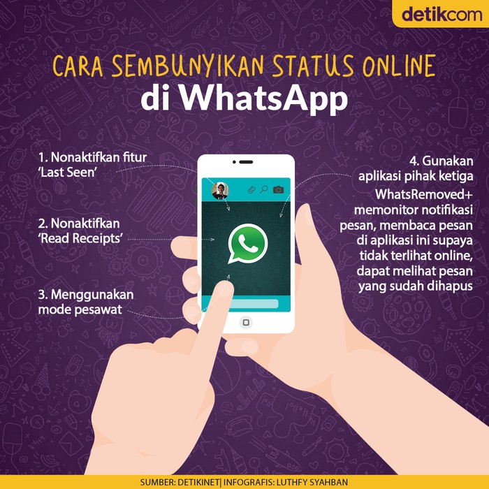 Infografis Cara Sembunyikan Status Online di WhatsApp