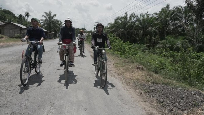 Komunitas sepeda onthel di Jambi.