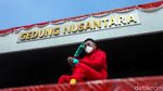 Jelang Pidato Kenegaraan, Gedung DPR Disemprot Disinfektan