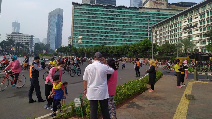 Kondisi di Bundarn HI pada Minggu (9/8).