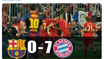 Barcelona juga merasakan kepedihan yang dialami Chealsea saat ini dari Bayern Munich. Foto: Istimewa