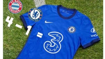 Ya, pertandingan Liga Champions semalam, Bayern Munich menang 4-1 dari Chealsea. Mungkin ini maksud dari sponsor utama tim London tersebut. Foto: Istimewa