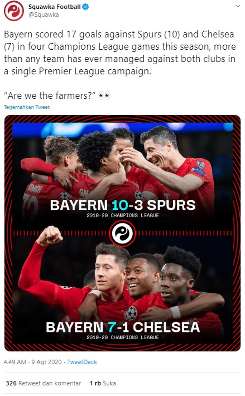 Meme Bayern Munich Bantai Chelsea di Liga Champions