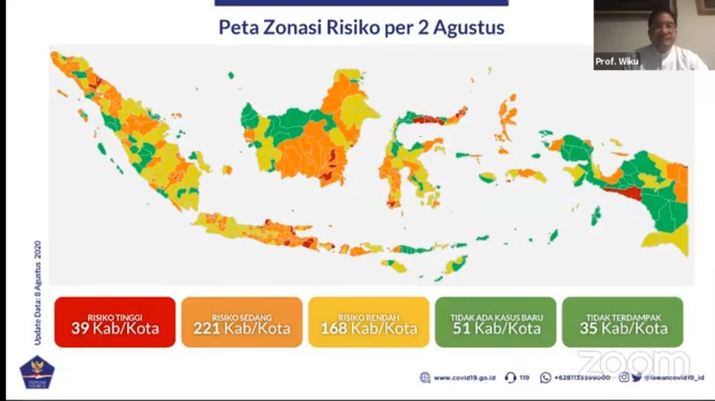 Peta Zonasi Risiko Corona di RI