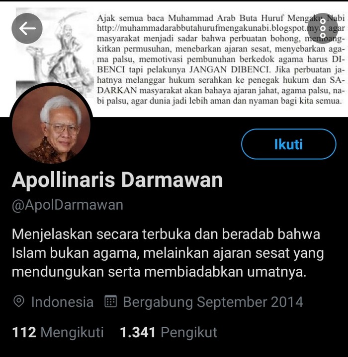 Apollinaris Darmawan yang Diduga Menghina Islam, Ini Faktanya